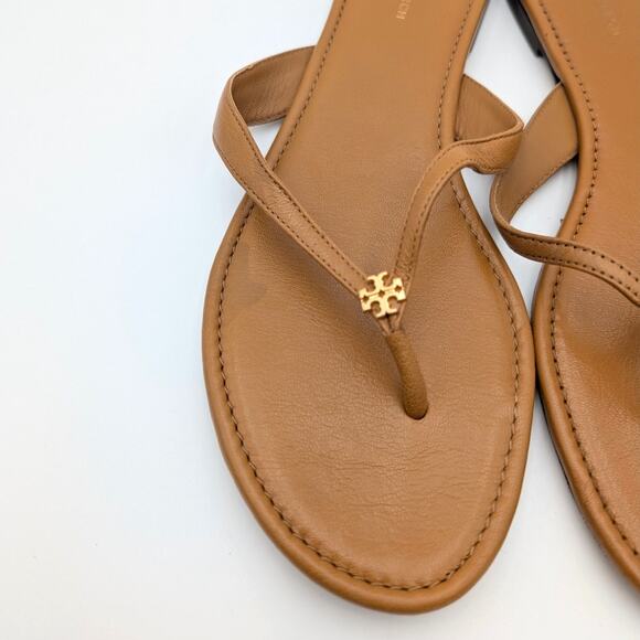 Tory Burch Classic Flip Flop Leather Sandals Women's Slip-On Brown Size US9M - Picture 11 of 11
